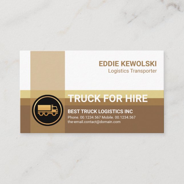 Brown Shade Logistics Crisscross Highway Transport Business Card (Front)