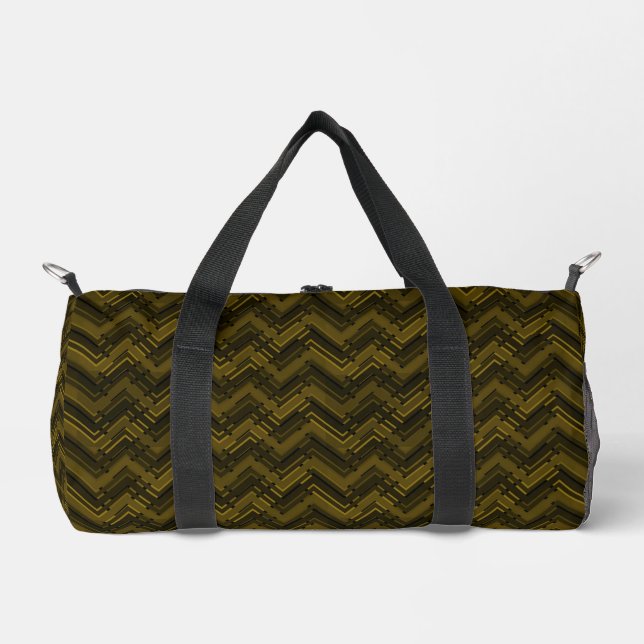Brown shaded chevron pattern duffle bag (Front)