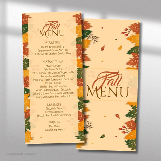 Brown shades of Fall Autumn Leaves Flat Menu (Creator Uploaded)