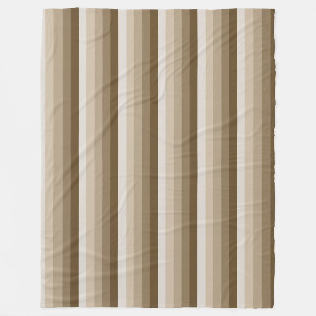 Brown shadow stripes fleece blanket (Front)