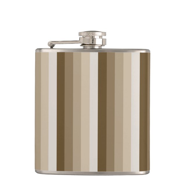Brown shadow stripes hip flask (Front)