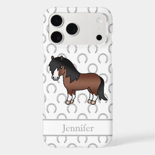 Brown Shetland Pony Cute Cartoon Illustration