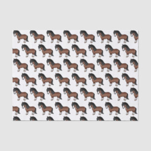 Brown Shetland Pony Cute Cartoon Pony Pattern Tissue Paper