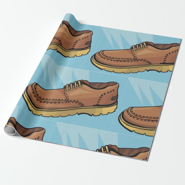 Brown Shoe Footwear Wrapping Paper (Unrolled)