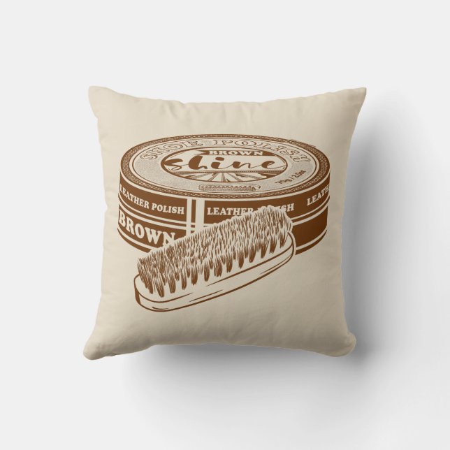 Brown shoe polish tin cushion (Back)