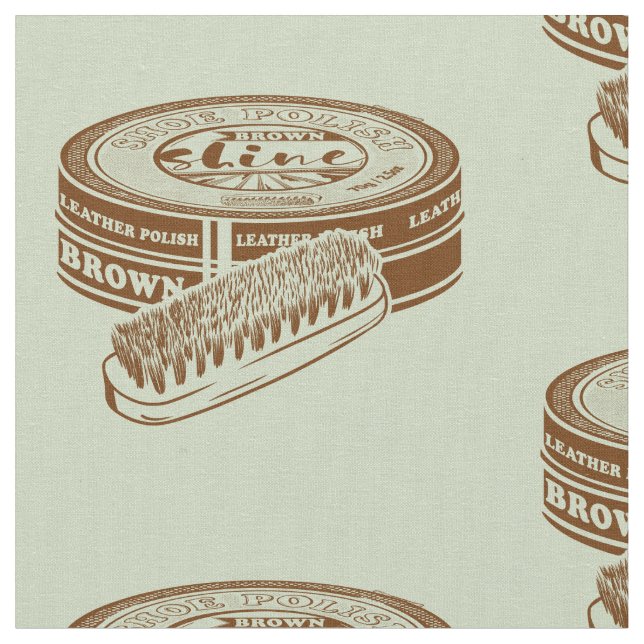 Brown shoe polish tin fabric (Close Up)