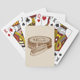 Brown shoe polish tin playing cards