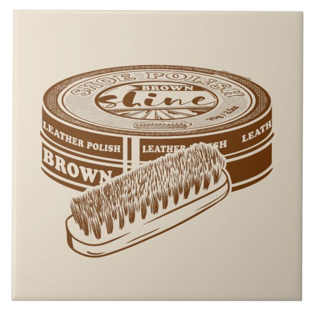 Brown shoe polish tin tile (Front)