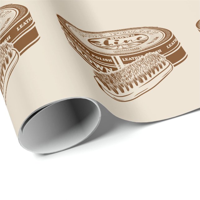 Brown shoe polish tin wrapping paper (Roll Corner)