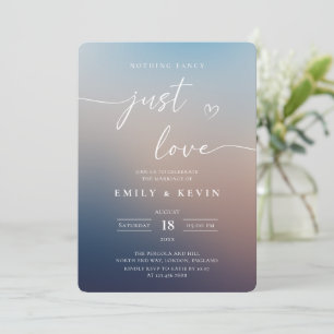 Brown Simple Blurred Gradient Minimalist Wedding  Invitation