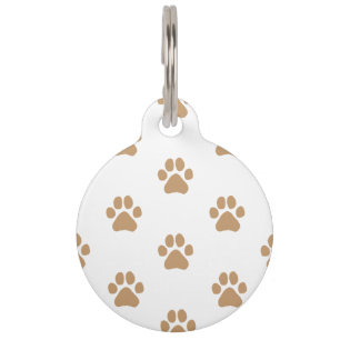 Brown Simple Dog Paw Print Paw Prints Forever Pet Tag