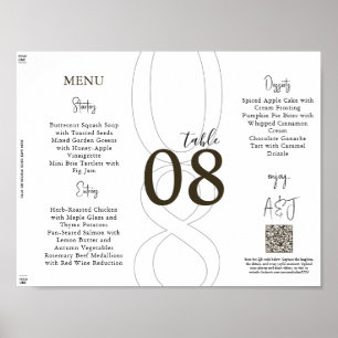 Brown Simple Modern Tri-Fold Wedding Menu Poster
