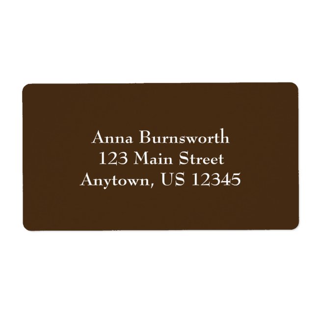 Brown Simple Plain Shipping Labels (Front)