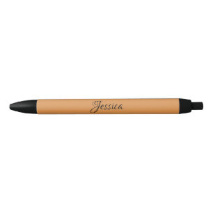 Brown simple script name plain black ink pen