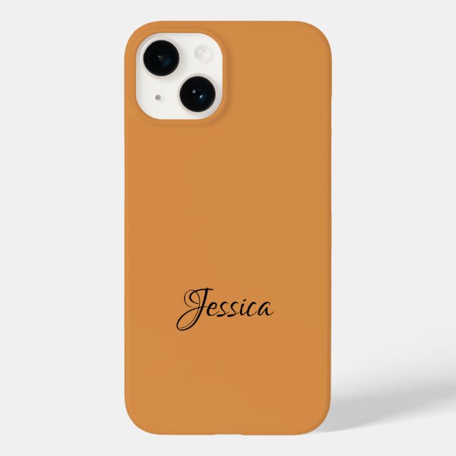 Brown simple script name plain Case-Mate iPhone case (Back)