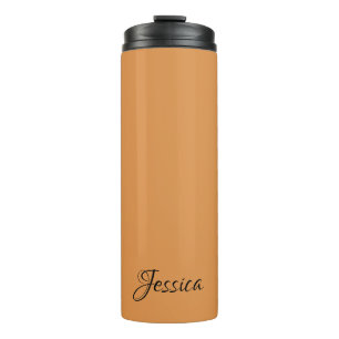Brown simple script name plain thermal tumbler