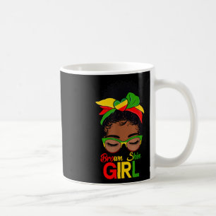 Brown Skin Girl Black Women Messy Bun Black Histor Coffee Mug