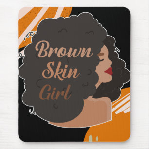 Brown Skin Girl Mouse Mat