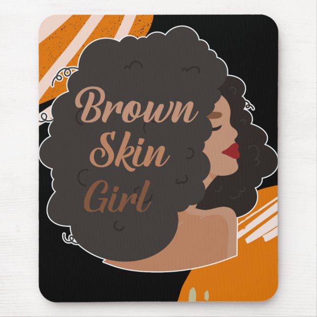 Brown Skin Girl Mouse Mat (Front)