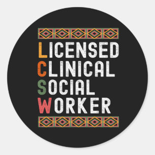 Brown Skin Lcsw Black Licensed Clinical Social Wor Classic Round Sticker