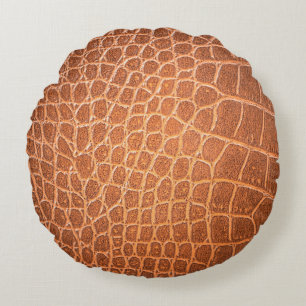 Brown skin leather texture backgroundskin,abstract round cushion