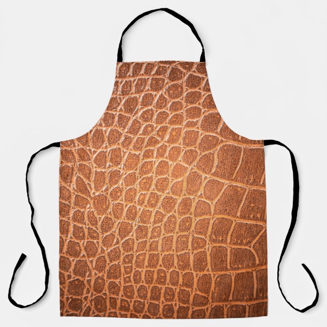 Brown skin leather texture use for background apron (Front)
