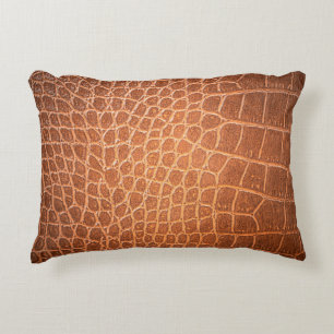 Brown skin leather texture use for background decorative cushion