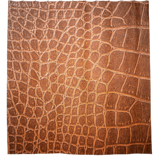 Brown skin leather texture use for background shower curtain (Front)