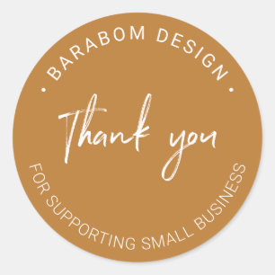 Brown Small Business Thank you package sticker