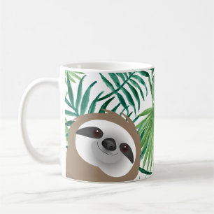 Brown Smiling and Sleeping Sloths in the Jungle Coffee Mug