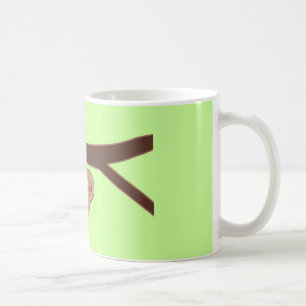 Brown Smiling Sloth with Heart Nose Coffee Mug