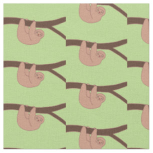 Brown Smiling Sloth with Heart Nose Fabric