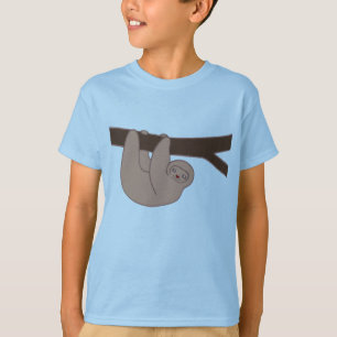 Brown Smiling Sloth with Heart Nose T-Shirt