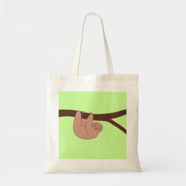 Brown Smiling Sloth with Heart Nose Tote Bag (Front)