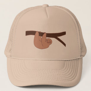 Brown Smiling Sloth with Heart Nose Trucker Hat