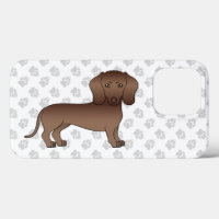 Brown Smooth Coat Dachshund Cute Dog Illustration