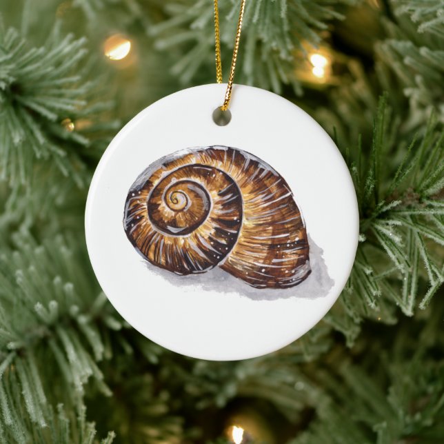 Brown Snail Shell Ceramic Tree Decoration (Tree)