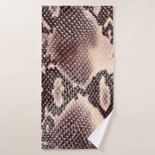 Brown snake leather texture bath towel
