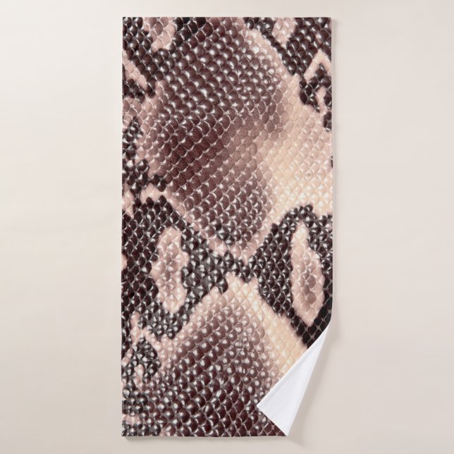Brown snake leather texture bath towel (Bath Towel)