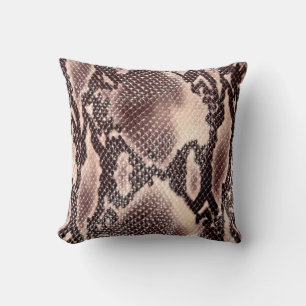 Brown snake leather texture cushion