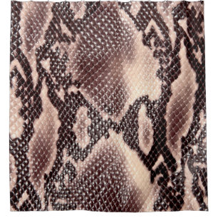 Brown snake leather texture shower curtain
