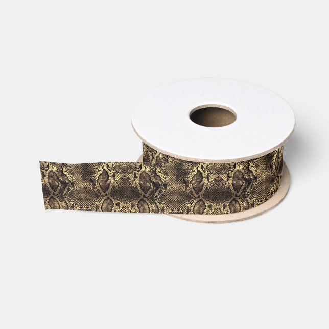 Brown Snake print Grosgrain Ribbon (Spool)