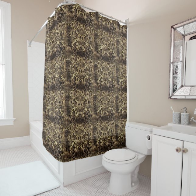 Brown Snake print Shower Curtain (In Situ)