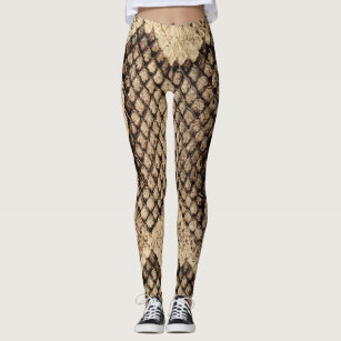 brown snake skin pattern, leggings