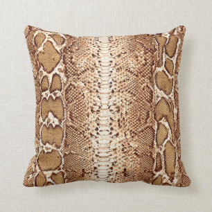 Brown Snake Skin Print #1 Cushion