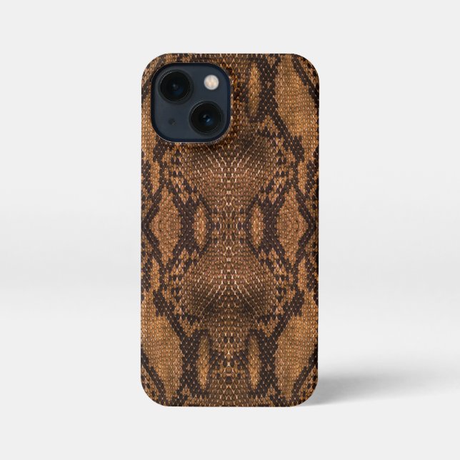 Brown Snake Skin Print iPhone Case (Back)