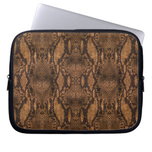 Brown Snake Skin Print Laptop Sleeve