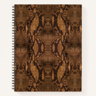 Brown Snake Skin Print Notebook