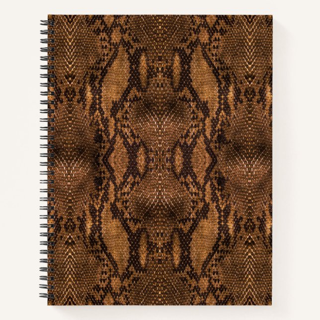 Brown Snake Skin Print Notebook (Front)