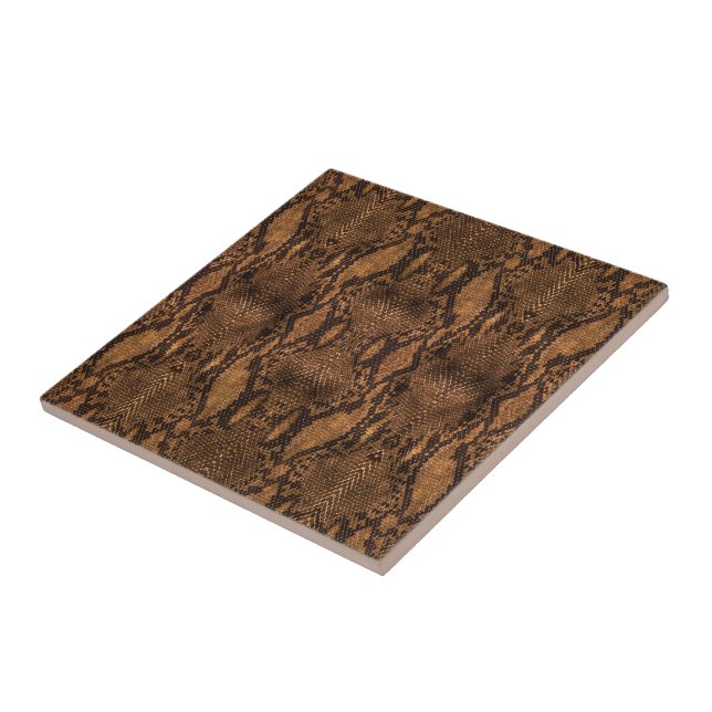 Brown Snake Skin Print Tile (Side)